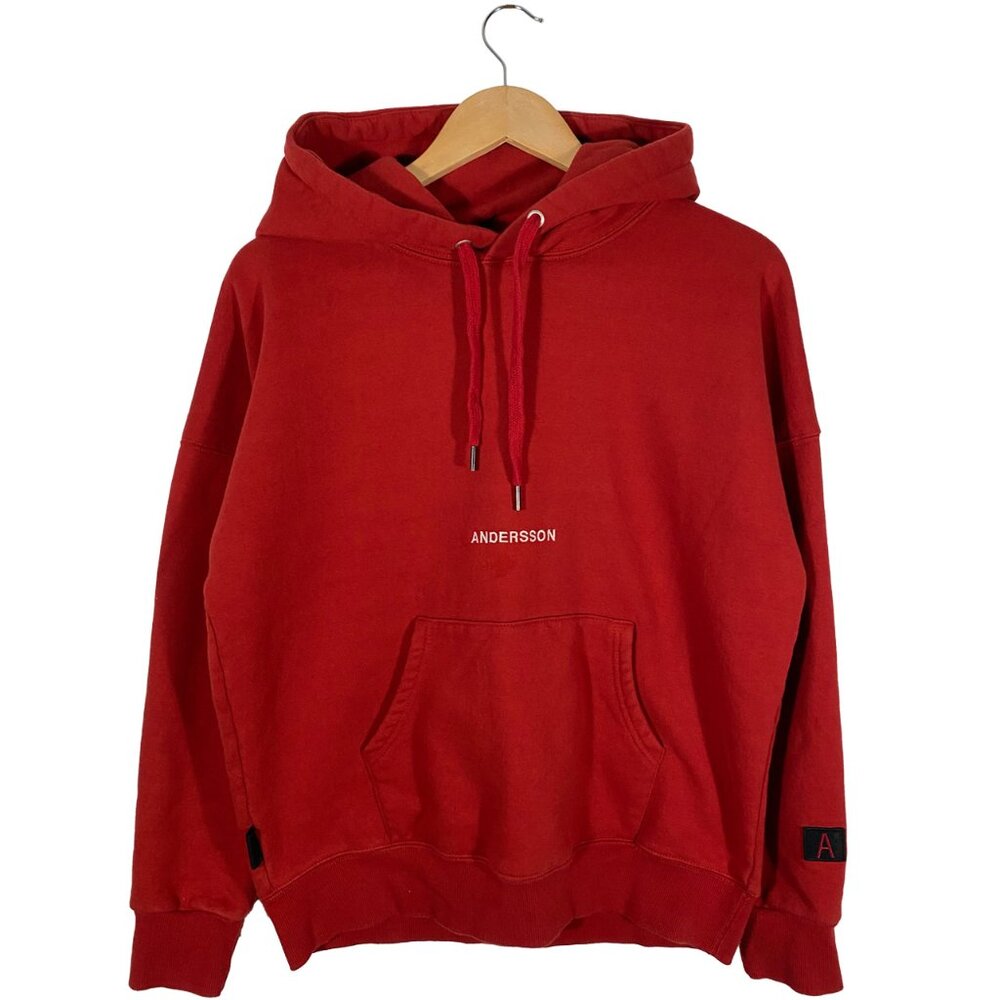 Andersson Bell "Value" Fleece Lined Pullover Hoodie Red mens size Small
